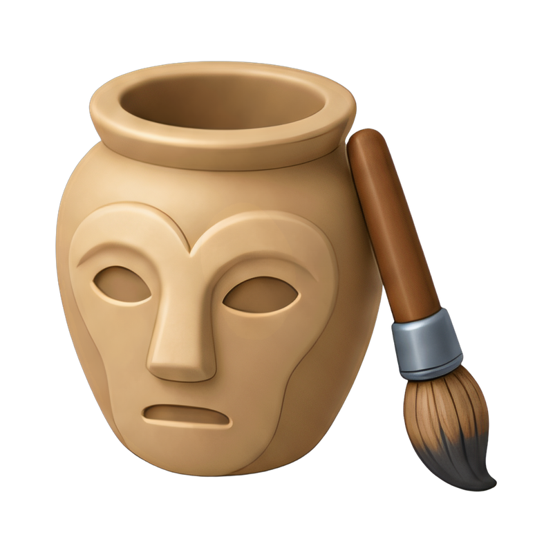 Clay mask jar with brush