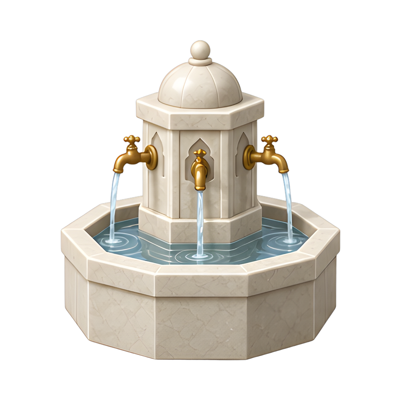 mosque ablution fountain with taps