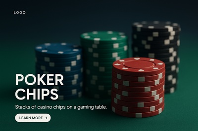 Stylish Poker Chips on a Gaming Table