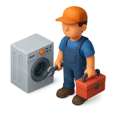 3D Appliance Repair Technician Icon in Isometric View