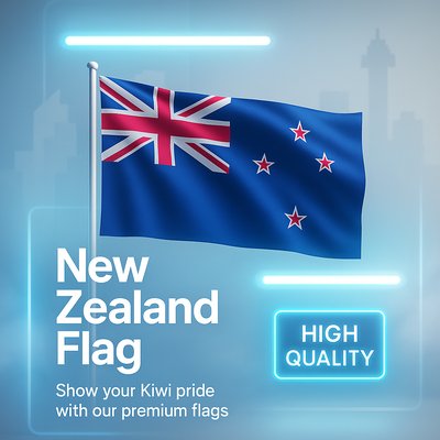 Promotional Graphic for New Zealand Flag Merchandise