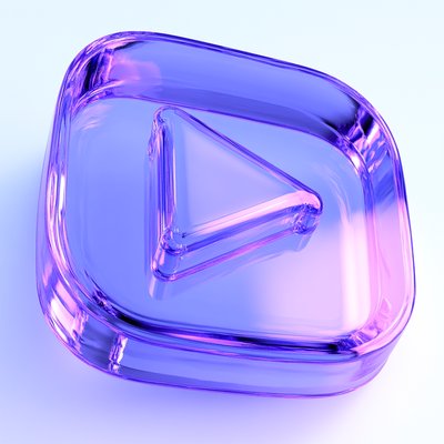 Translucent Play Button Icon with Modern Design