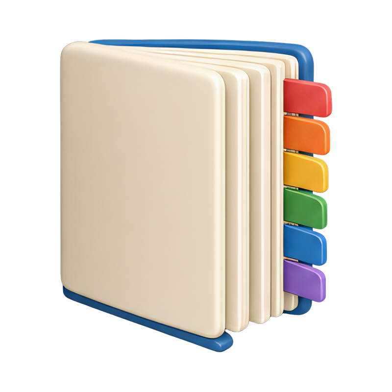 Colorful Annotation Tabs in Book