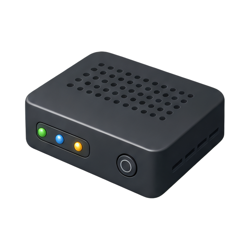 modern cable box with lights