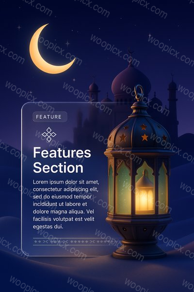 Desert Night Lanterns with Mosque and Crescent Moon