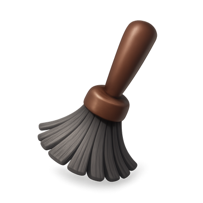 3D Fingerprint Dusting Brush Icon in Isometric View