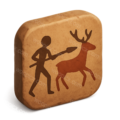 Ancient Rock Art Depicting Hunter and Deer