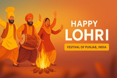 Festive Illustration Celebrating Lohri Festival in Punjab, India