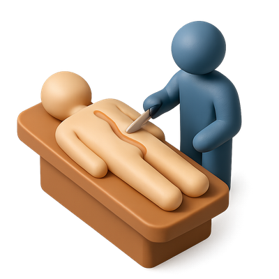 3D Autopsy Icon in Isometric Style with Transparent Background