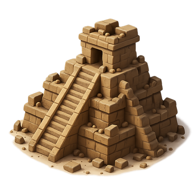 3D Icon of a Historic Pyramid Structure