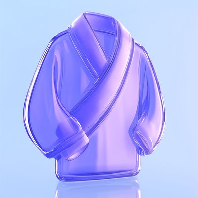 Stylized Purple Robe Graphic with Minimalist Design