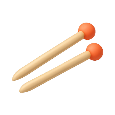 Stylish Drumsticks with Orange Tips