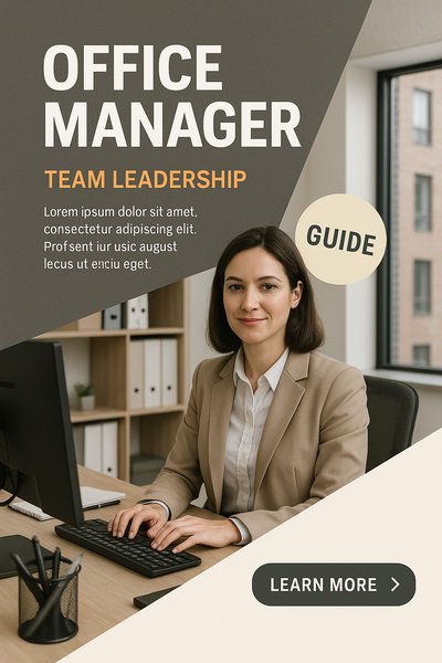 Professional Office Manager Guide with Realistic Design Elements