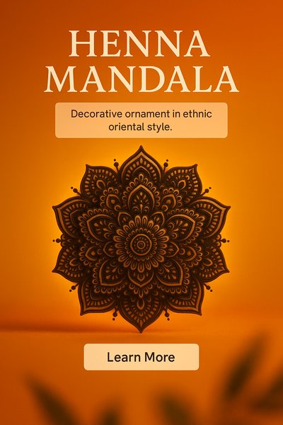 Henna Mandala Decorative Ornament in Ethnic Style