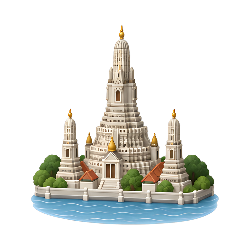 Riverside view of Wat Arun