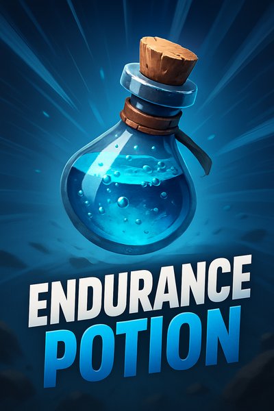 Dynamic Endurance Potion Illustration with Bold Design Elements