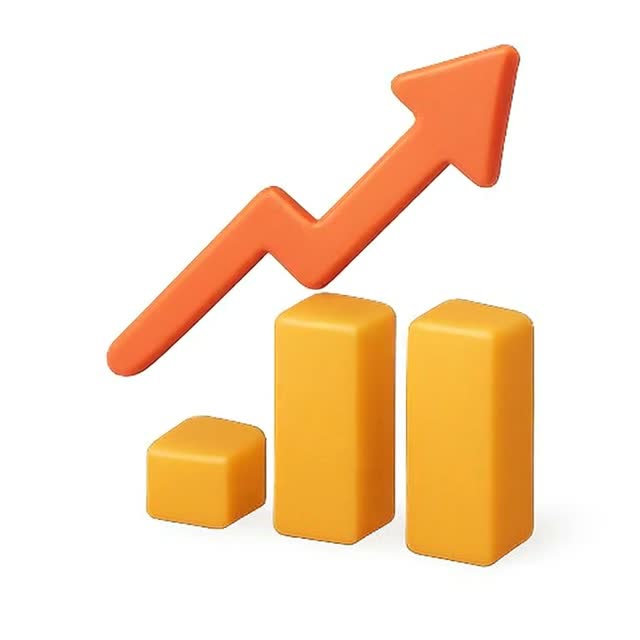 Growth Chart Icons Representing Business Success
