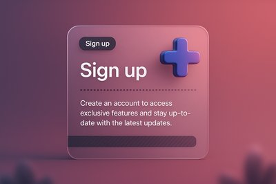 3D Sign Up Button with Gradient Background for Web Design