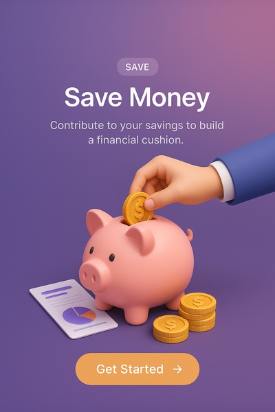Detailed 3D Illustration of Saving Money Concept