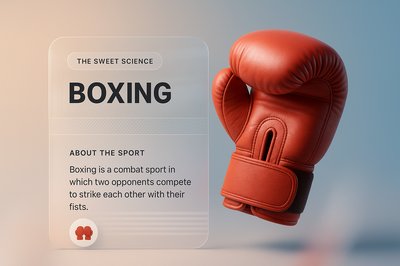 3D Boxing Illustration with Informative Overlay