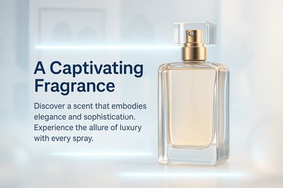 Elegant Fragrance Promotion with Sophisticated Design