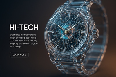 Hyperrealistic Close-Up of a High-Tech Watch