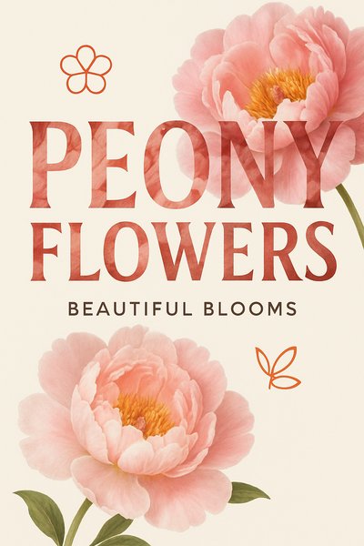 Elegant Floral Poster Featuring Peony Flowers and Typography
