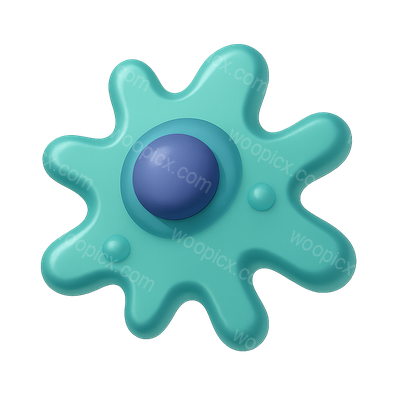 Stylized 3D Amoeba Icon with Volumetric Details