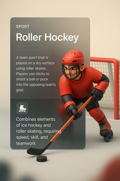 3D Illustration of Roller Hockey with Modern Design Elements