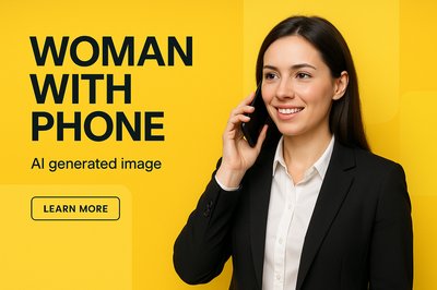 Modern Corporate Design Featuring Woman with Phone