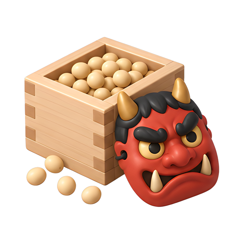 Traditional Setsubun celebration setup