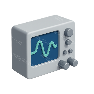 3D Oscilloscope Waveform Display in Isometric View