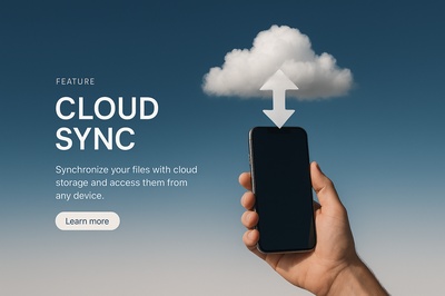 Stylish Cloud Sync Interface Design for Web Page