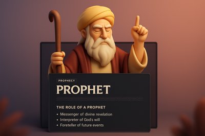 3D Illustration of a Prophet with Informative Blocks
