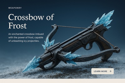 Stylish Frost Crossbow Illustration for Web Design