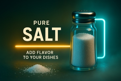 Neon Salt Advertisement with Glowing Elements