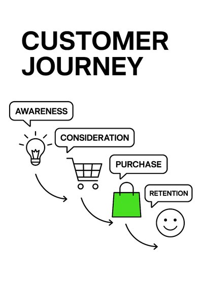 Infographic Illustrating the Customer Journey Stages