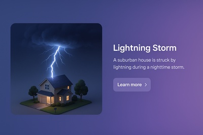 Stunning Lightning Storm Over Suburban House