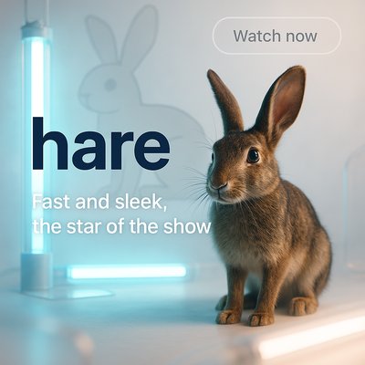 Promotional Image Featuring a Hare with Modern Design Elements