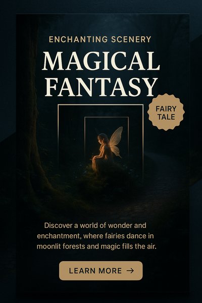 Magical Fantasy Fairy Tale Night Scenery in a Forest