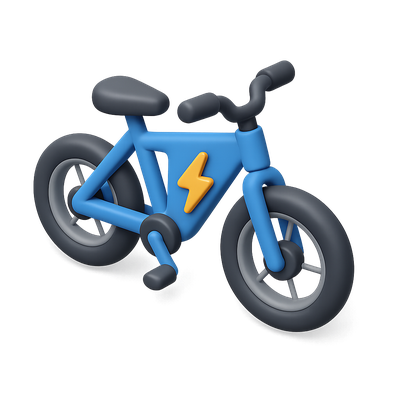 Stylish 3D Electric Bike Icon Design for Modern Use