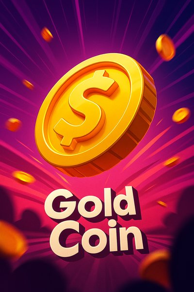 Dynamic 3D Gold Coin Illustration with Vibrant Background