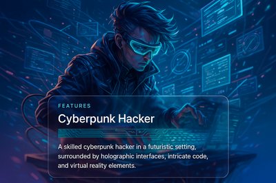 Futuristic Cyberpunk Hacker in Digital Environment