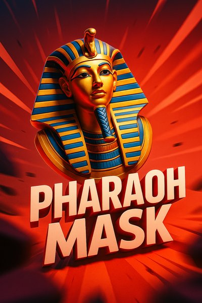 Dynamic Pharaoh Mask Illustration with Bold Design Elements