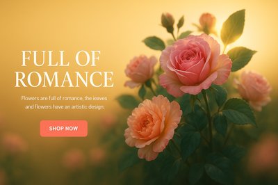 Romantic Floral Arrangement with Call to Action