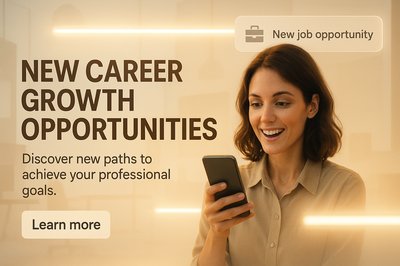 Professional Development Social Media Post Promoting Career Growth