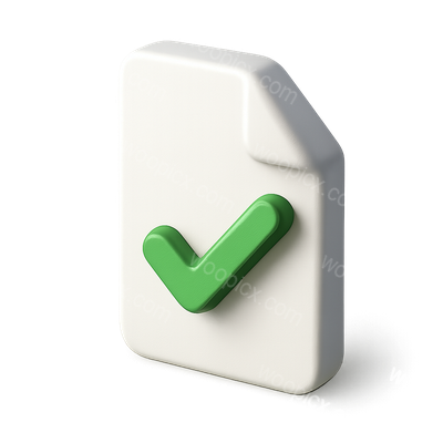 3D Checkmark Icon with Volumetric Design