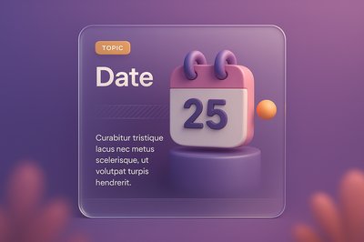 3D Web Design Illustration Featuring Calendar Date