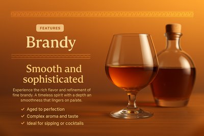 Elegant Brandy Landing Page Design with 3D Illustration
