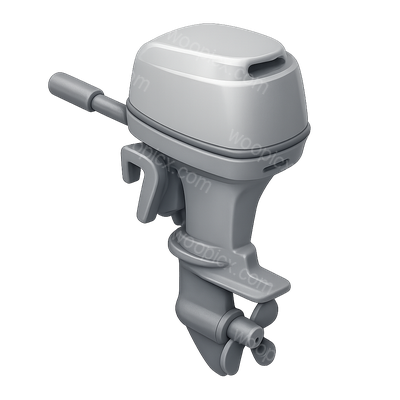 3D Outboard Motor Icon in Isometric View